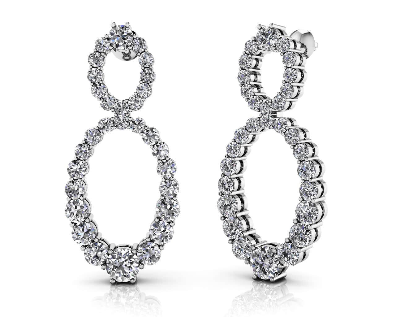 Oval Diamond Drop Earrings Diamond with 2.02 ct.(finished)